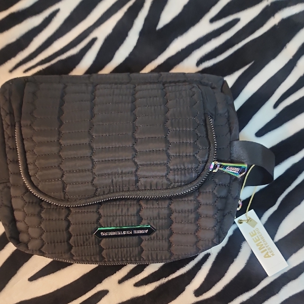 Anine Bing Charcoal Quilted Messenger Bag